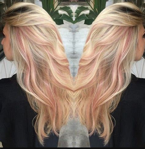 dirty blonde hair with pink highlights|More.